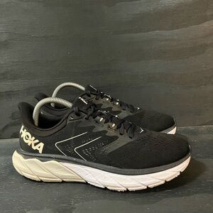 Hoka One One Arahi 5 Shoes Womens Size 9.5 Black White Running Sneakers Support